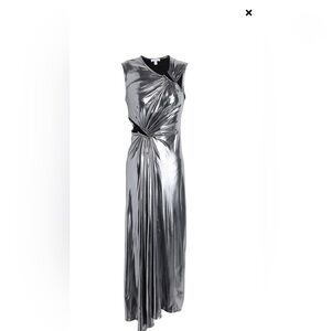 Topshop silver metallic sleeveless maxi dress size 4/6